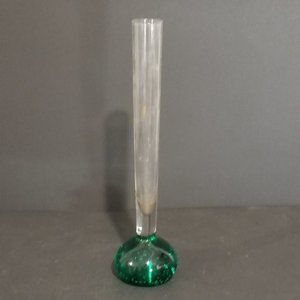 Art Glass Green Glass 8" Bud Vase